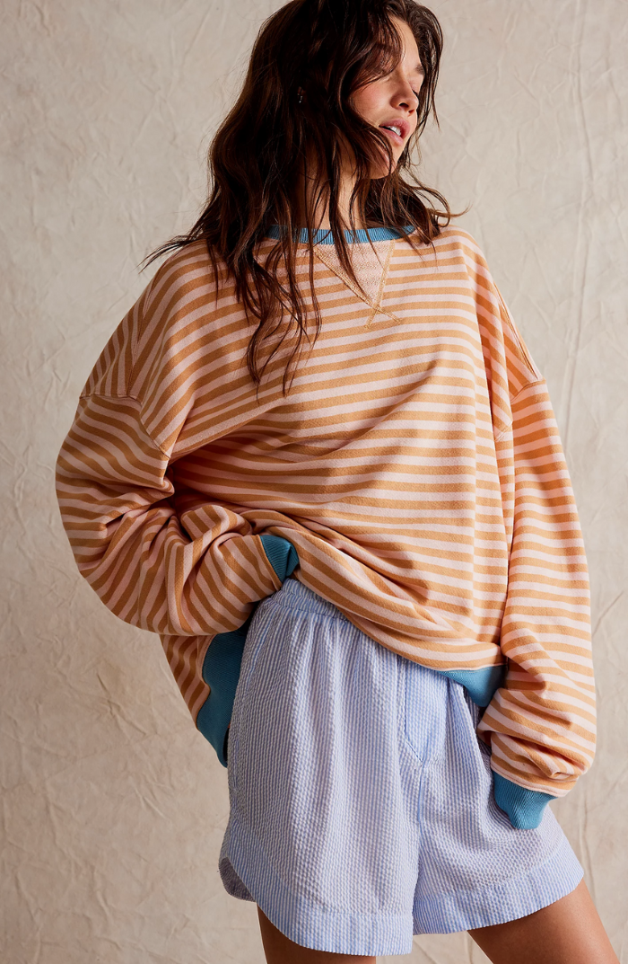 Lila | Gestreepte Oversized Trui